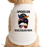 Half Venezuelan American Mom Messy Bun Flag Mothers Day Doggie Tank thumb 0
