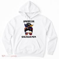 Half Venezuelan American Mom Messy Bun Flag Mothers Day Hoodie thumb 0