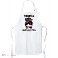 Half Venezuelan American Mom Messy Bun Flag Mothers Day Apron thumb 0