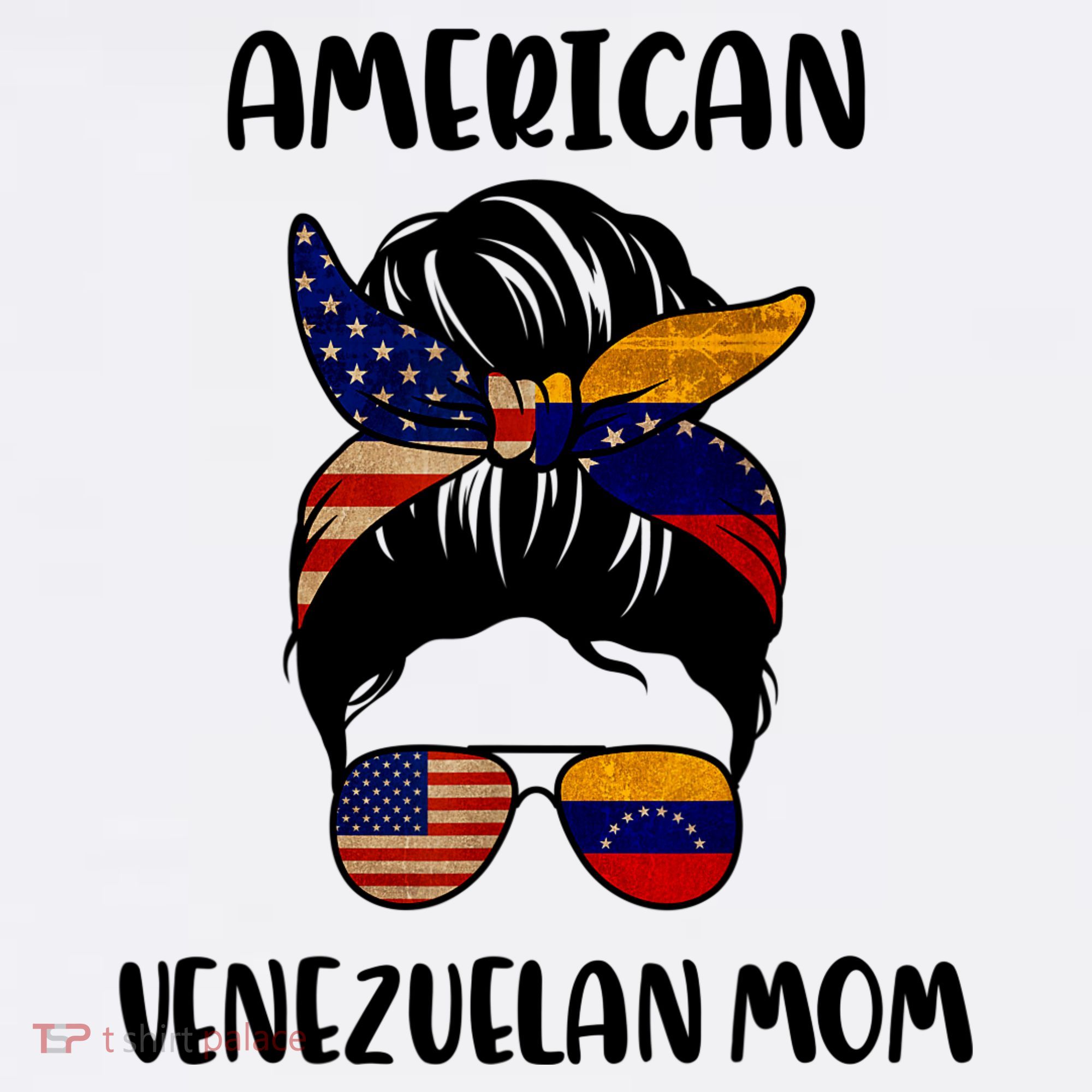 Half Venezuelan American Mom Messy Bun Flag Mothers Day Coffee Mug