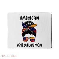 Half Venezuelan American Mom Messy Bun Flag Mothers Day Mousepad thumb 0