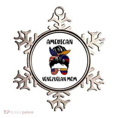 Half Venezuelan American Mom Messy Bun Flag Mothers Day Ornament