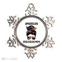 Half Venezuelan American Mom Messy Bun Flag Mothers Day Ornament thumb 0