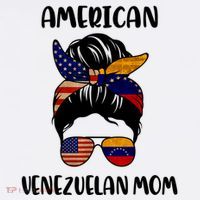 Half Venezuelan American Mom Messy Bun Flag Mothers Day Baby Bodysuit thumb 2