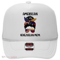 Half Venezuelan American Mom Messy Bun Flag Mothers Day Hat thumb 0