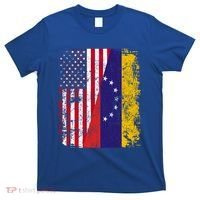 Half Venezuelan American Flags Venezuela Usa Vintage Cute Gift T-Shirt thumb 0
