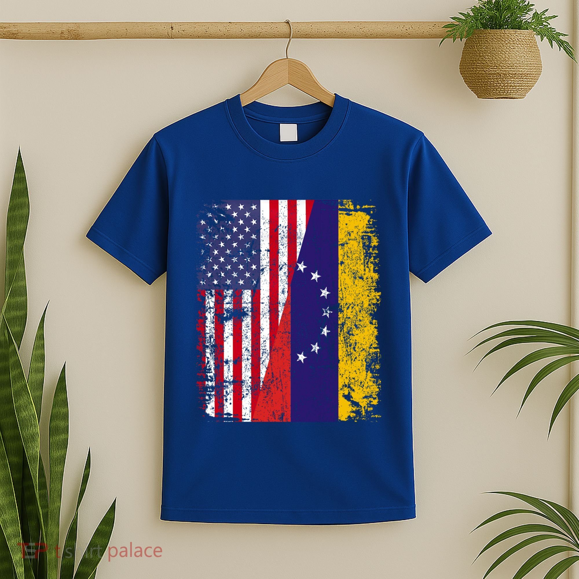 Half Venezuelan American Flags Venezuela Usa Vintage Cute Gift T-Shirt