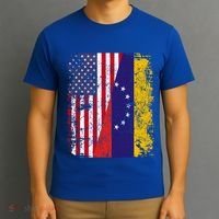 Half Venezuelan American Flags Venezuela Usa Vintage Cute Gift T-Shirt thumb 3