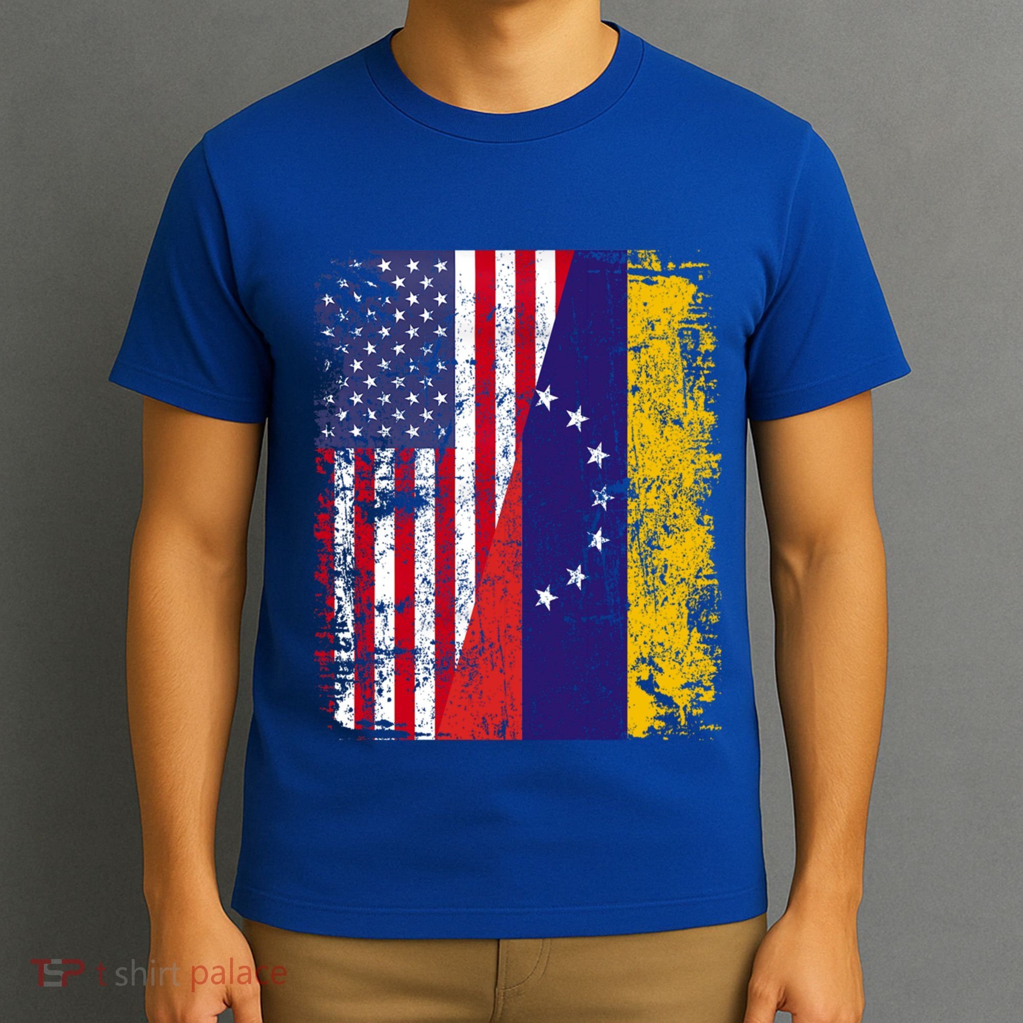 Half Venezuelan American Flags Venezuela Usa Vintage Cute Gift T-Shirt