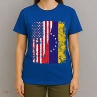 Half Venezuelan American Flags Venezuela Usa Vintage Cute Gift T-Shirt thumb 4