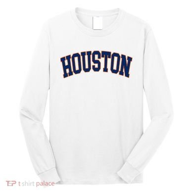 Houston Vintage Blue Orange Long Sleeve Shirt