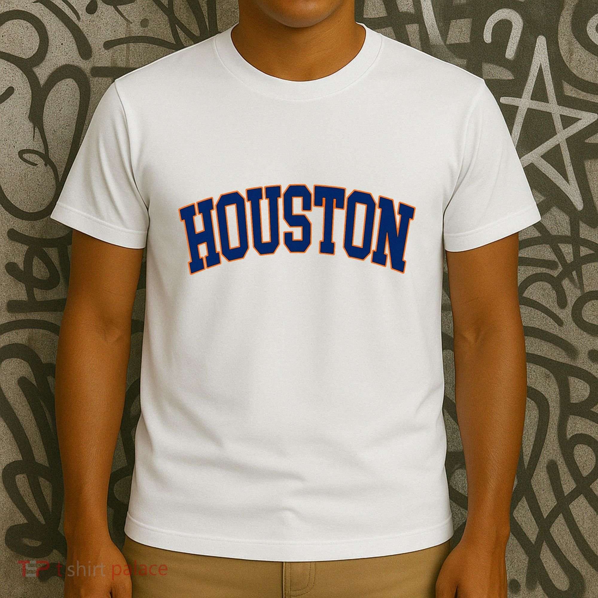 Houston Vintage Blue Orange T-Shirt