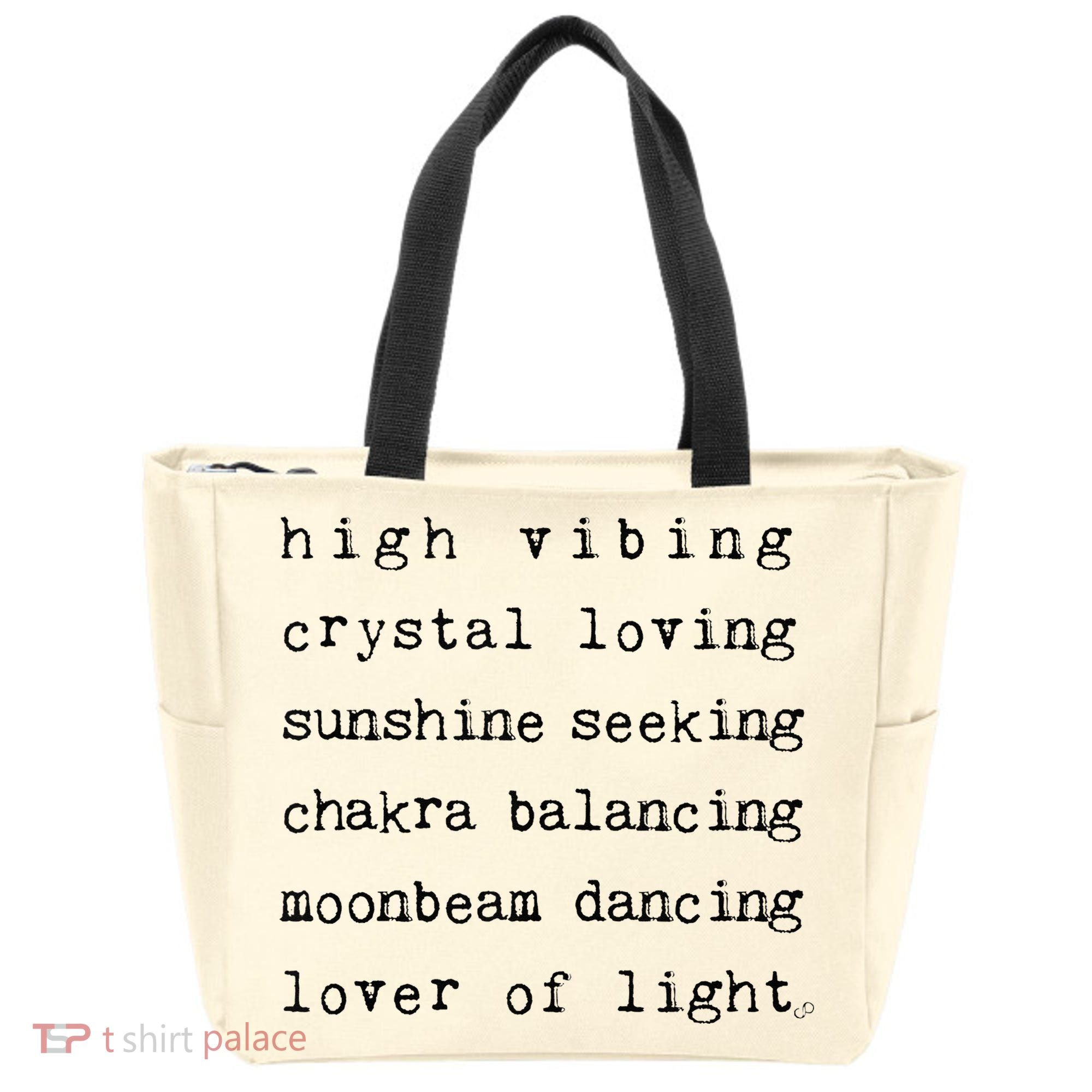 High Vibing Crystal Loving Sunshine Seeking Chakra Balancing Tote Bag