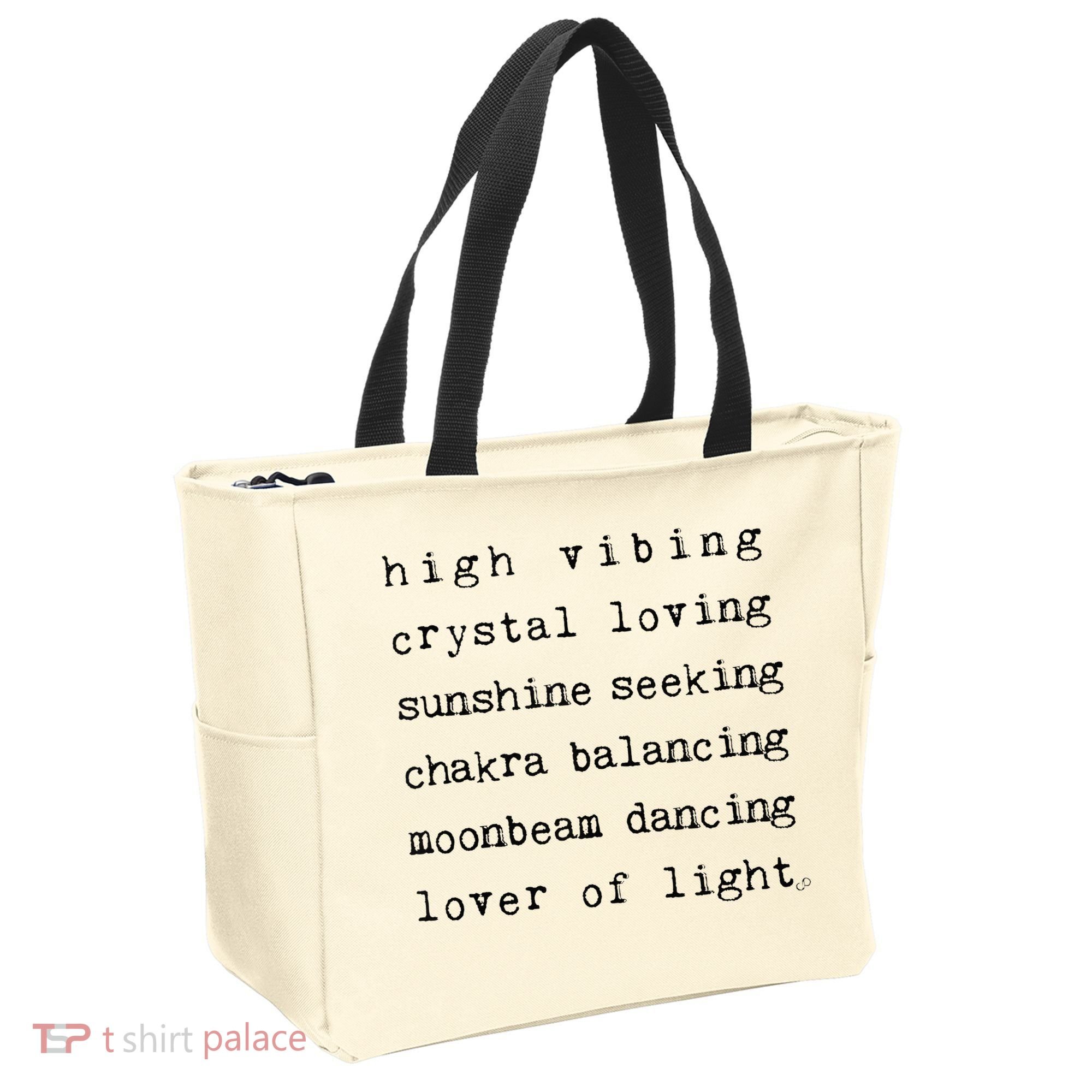 High Vibing Crystal Loving Sunshine Seeking Chakra Balancing Tote Bag