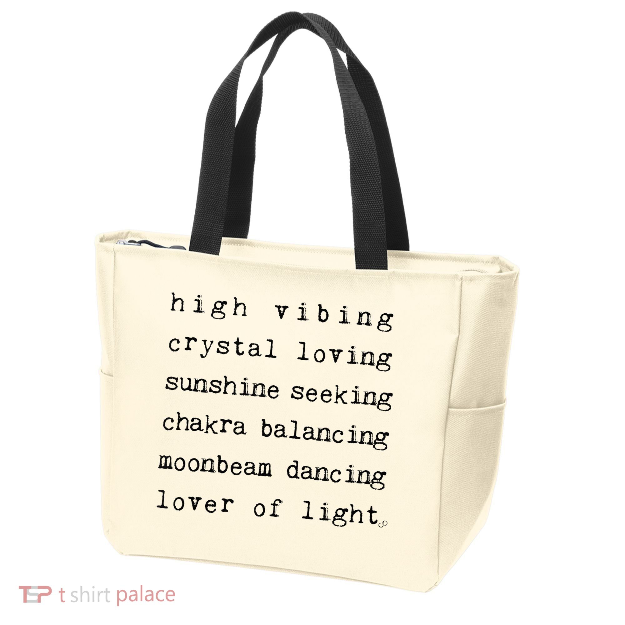 High Vibing Crystal Loving Sunshine Seeking Chakra Balancing Tote Bag