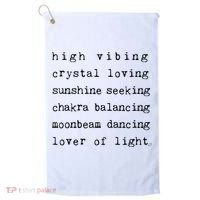 High Vibing Crystal Loving Sunshine Seeking Chakra Balancing Golf Towel thumb 0