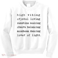 High Vibing Crystal Loving Sunshine Seeking Chakra Balancing Kids Sweatshirt thumb 0