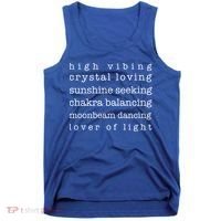 High Vibing Crystal Loving Sunshine Seeking Chakra Balancing Gift Tank Top thumb 0