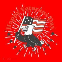 Happy Veterans Day Eagle Santa Hat thumb 1