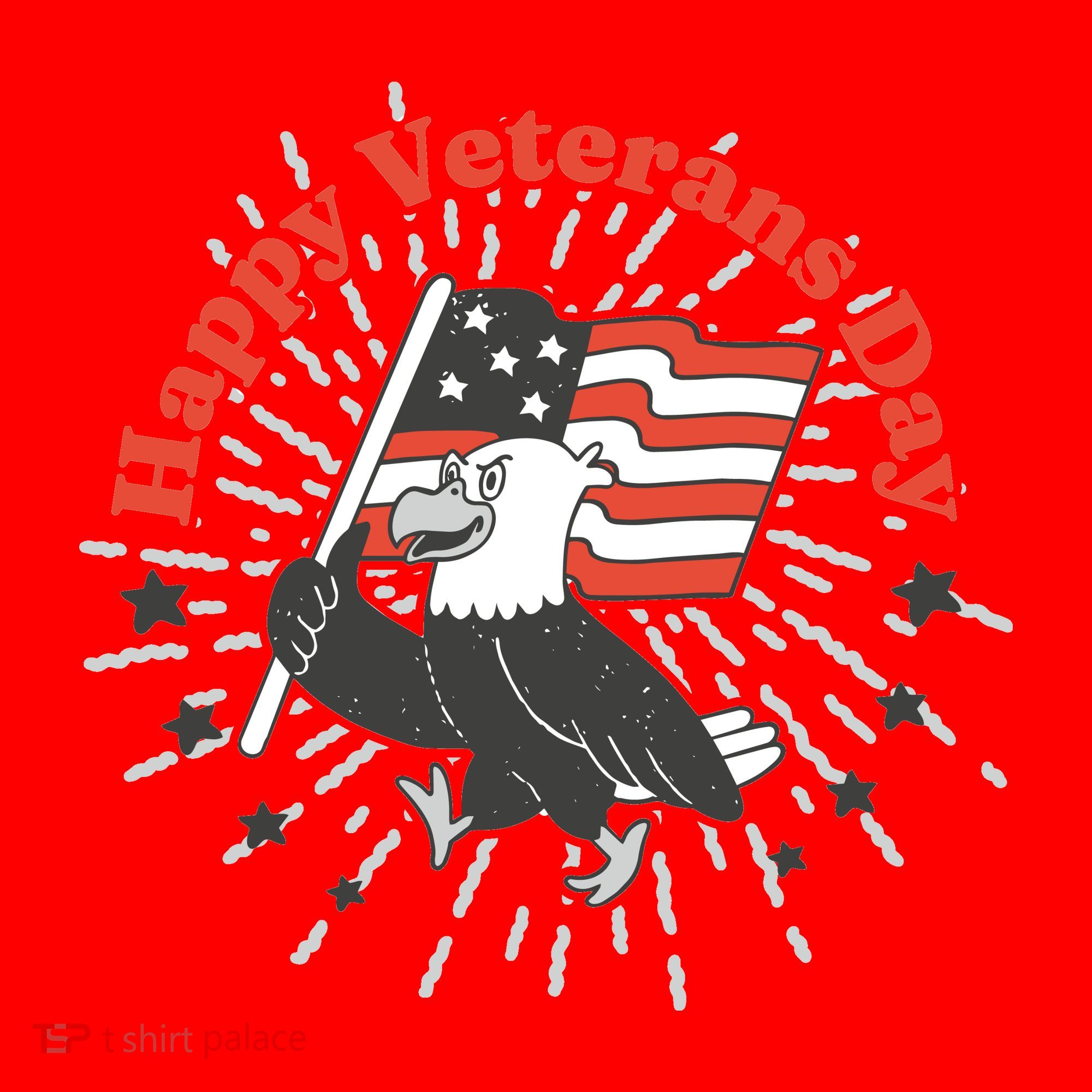 Happy Veterans Day Eagle Santa Hat