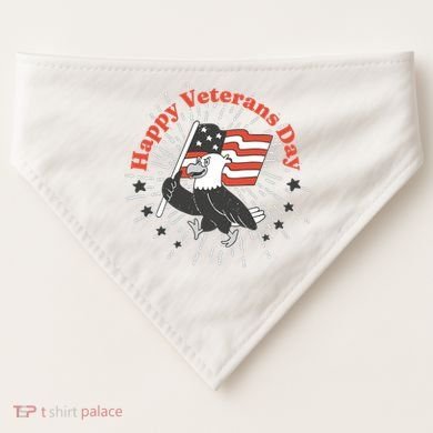 Happy Veterans Day Eagle USA-Made Doggie Bandana