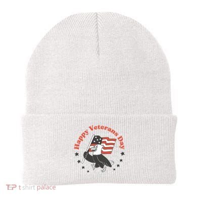 Happy Veterans Day Eagle Beanie