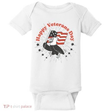 Happy Veterans Day Eagle Baby Bodysuit