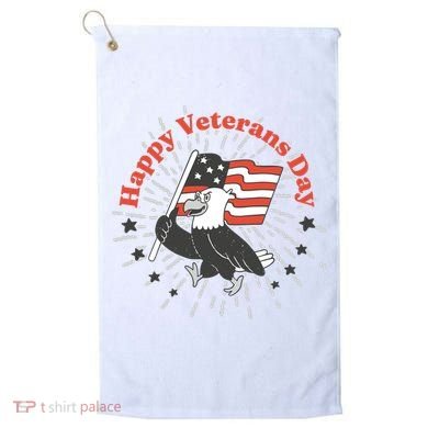Happy Veterans Day Eagle Golf Towel