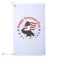 Happy Veterans Day Eagle Golf Towel thumb 0