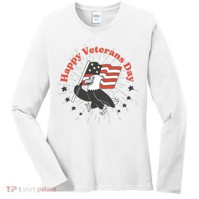 Happy Veterans Day Eagle Women's Long Sleeve Shirt