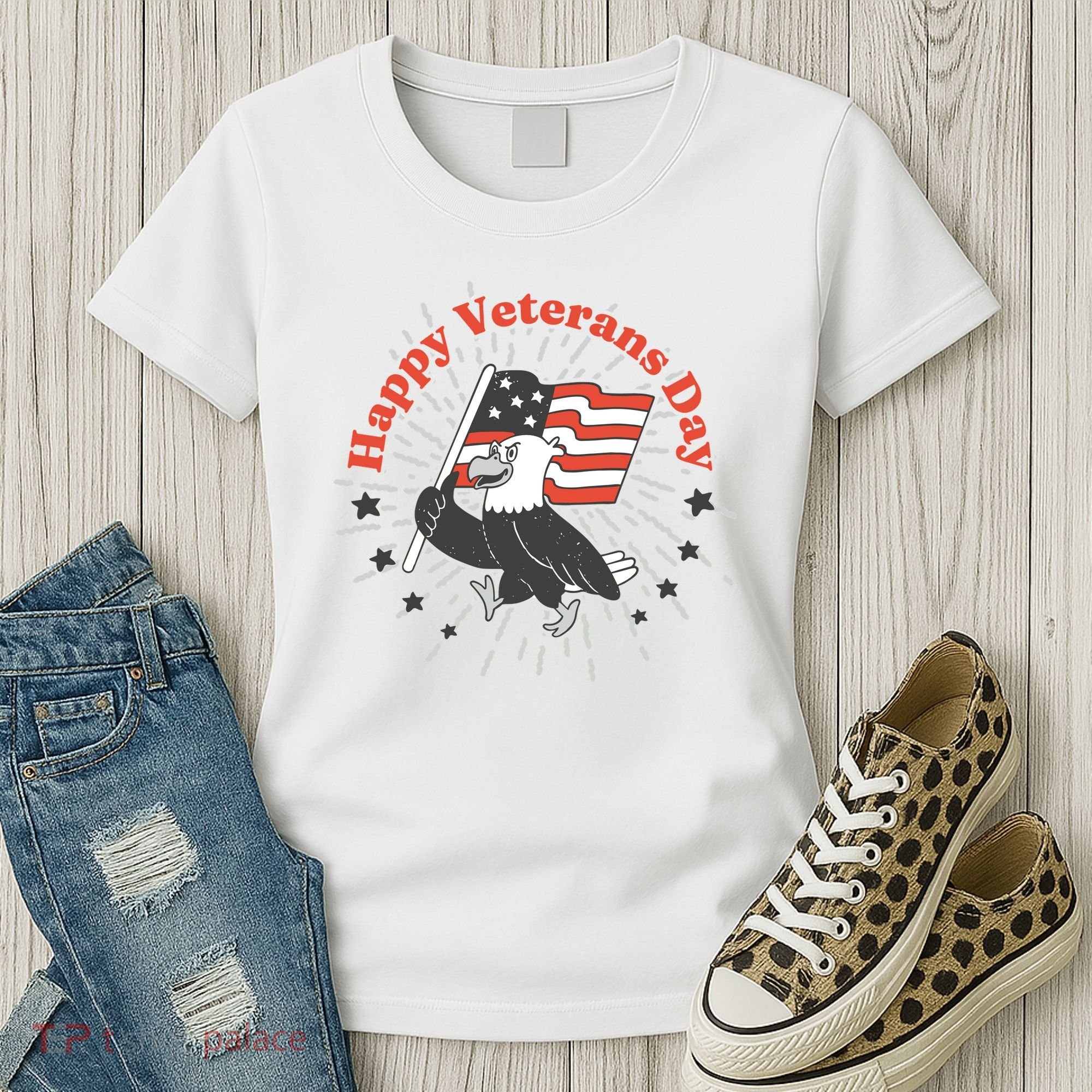 Happy Veterans Day Eagle Women's T-Shirt