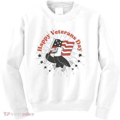 Happy Veterans Day Eagle Kids Sweatshirt