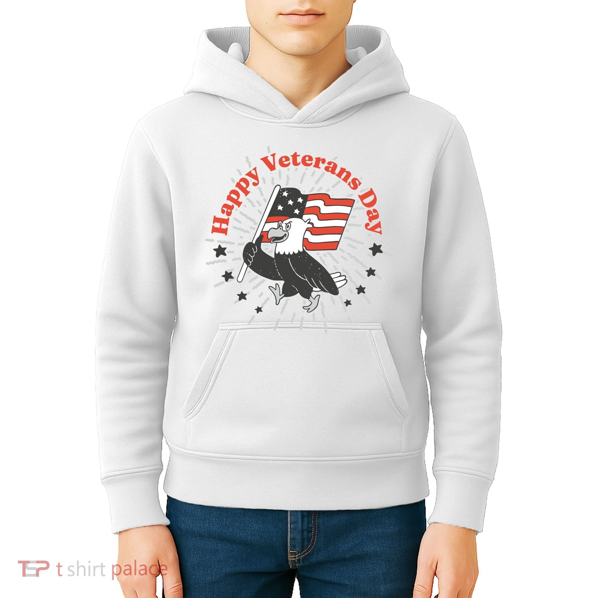 Happy Veterans Day Eagle Kids Hoodie