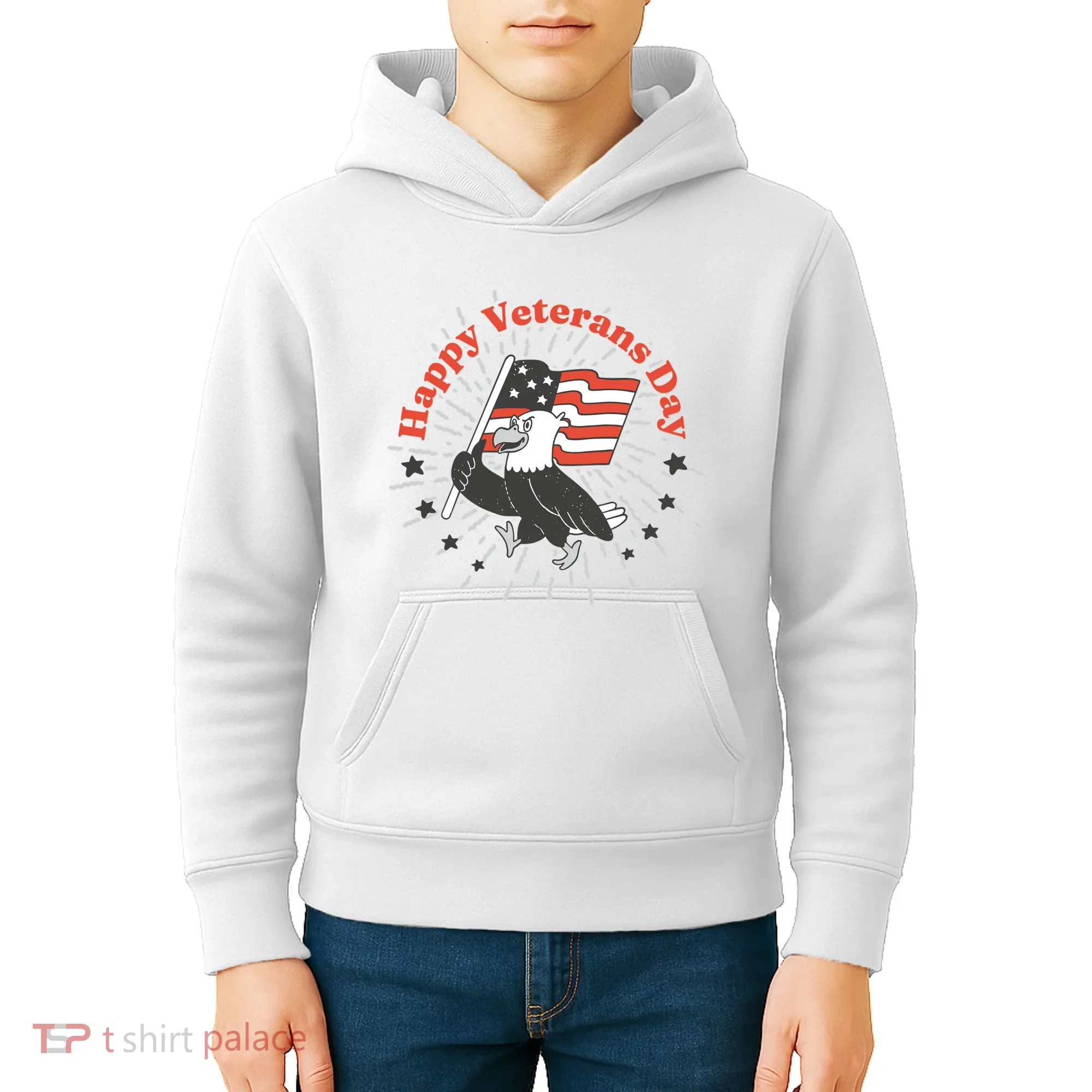 Happy Veterans Day Eagle Kids Hoodie