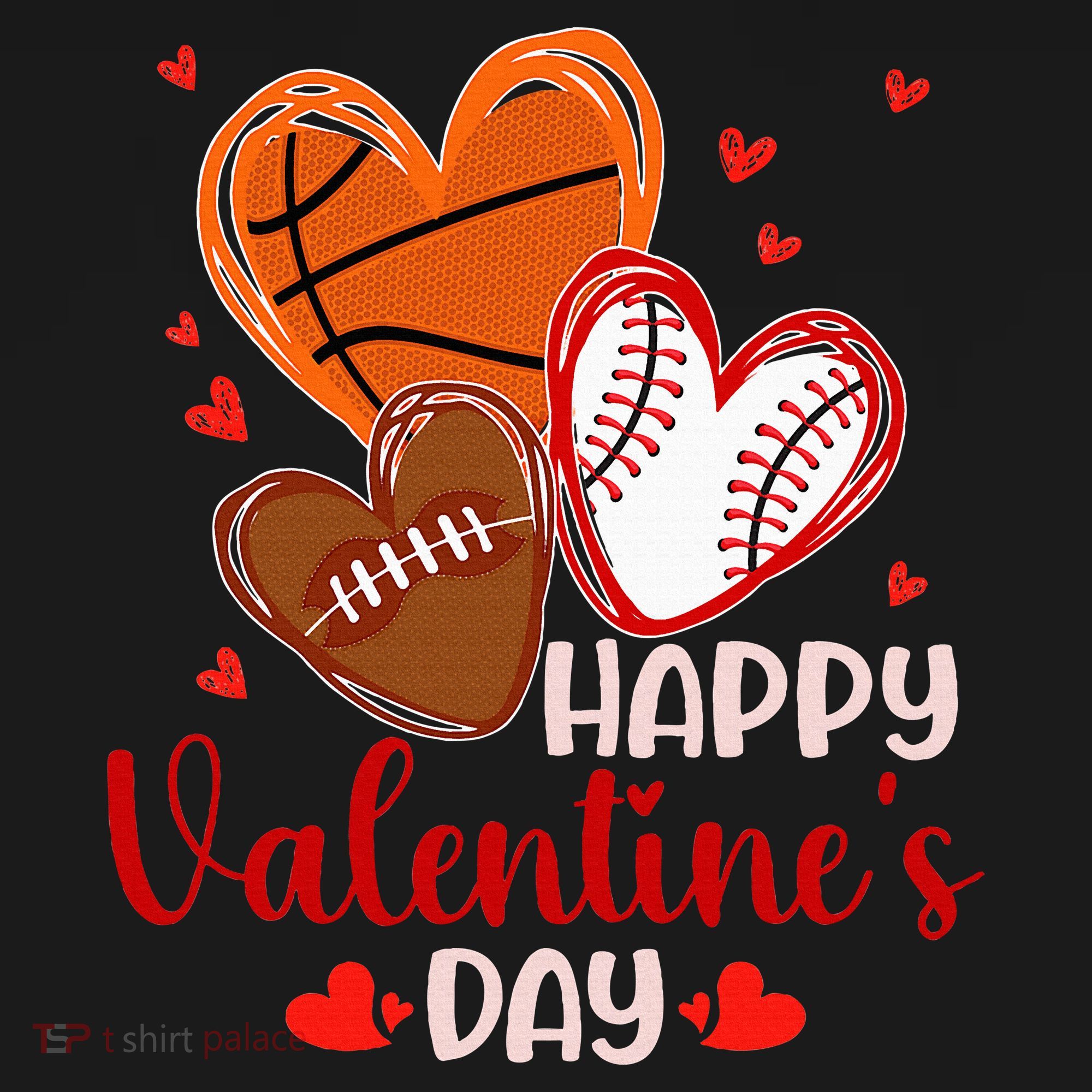 Happy Valentines Day Basketball Baseball Football  Women's Hoodie