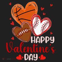 Happy Valentines Day Basketball Baseball Football  Hat thumb 2