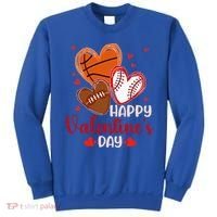 Happy Valentines Day Basketball Baseball Football  Sweatshirt thumb 0