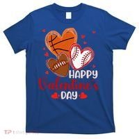 Happy Valentines Day Basketball Baseball Football  T-Shirt thumb 0