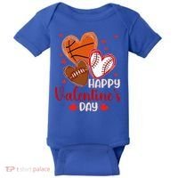 Happy Valentines Day Basketball Baseball Football  Baby Bodysuit thumb 0