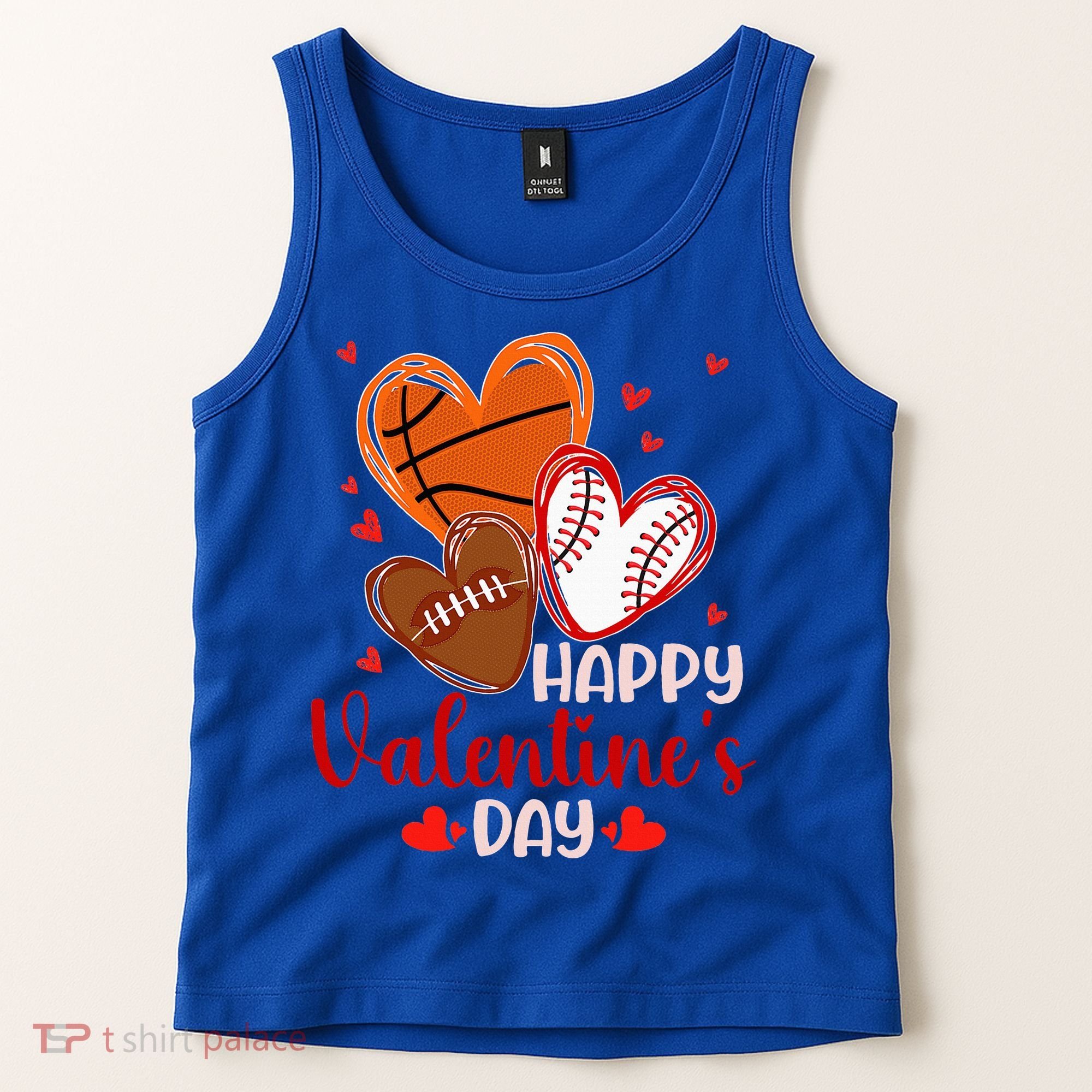Happy Valentines Day Basketball Baseball Football  Tank Top