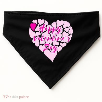 Happy Valentine's Day Heart Shape Logo USA-Made Doggie Bandana