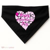 Happy Valentine's Day Heart Shape Logo USA-Made Doggie Bandana thumb 0