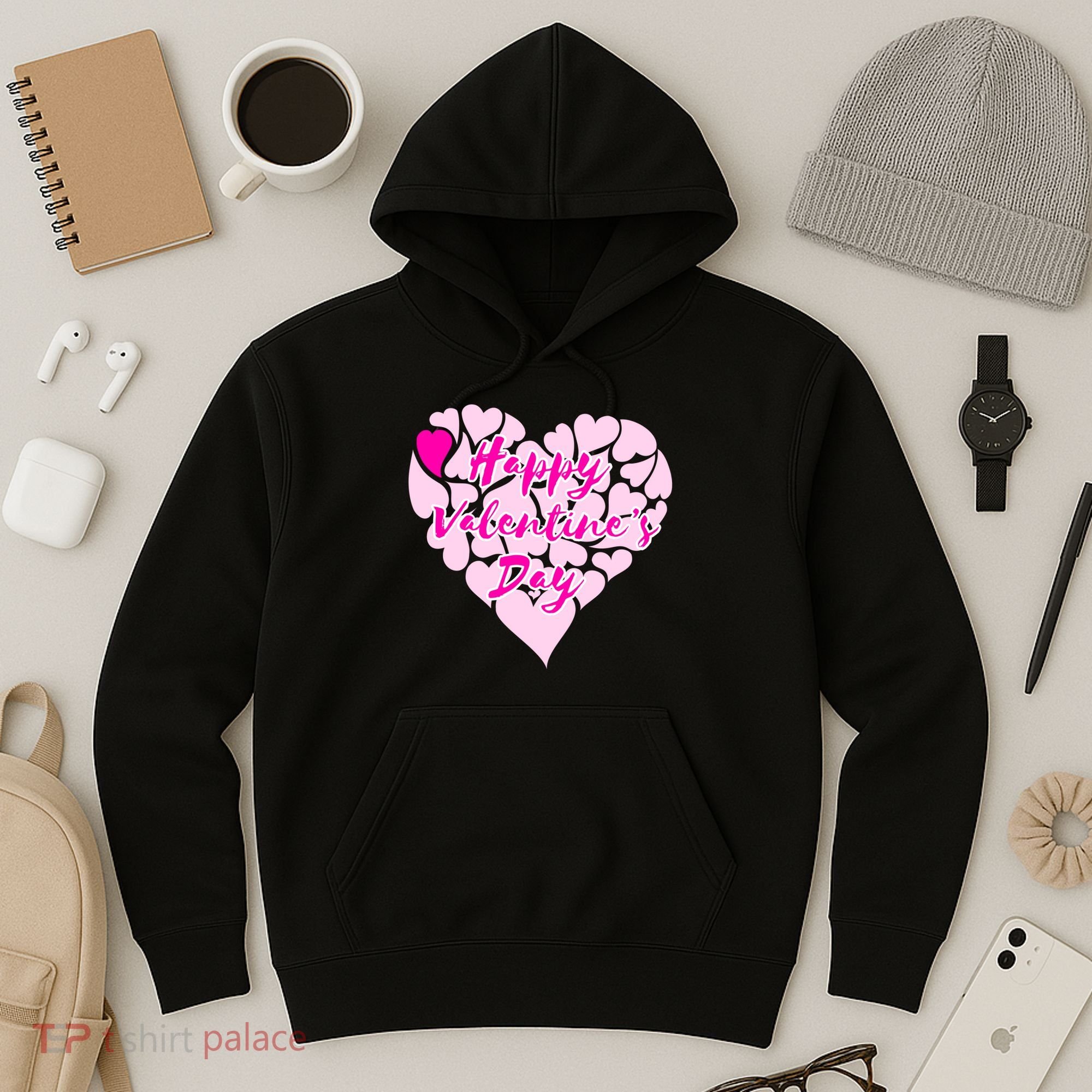 Happy Valentine's Day Heart Shape Logo Hoodie