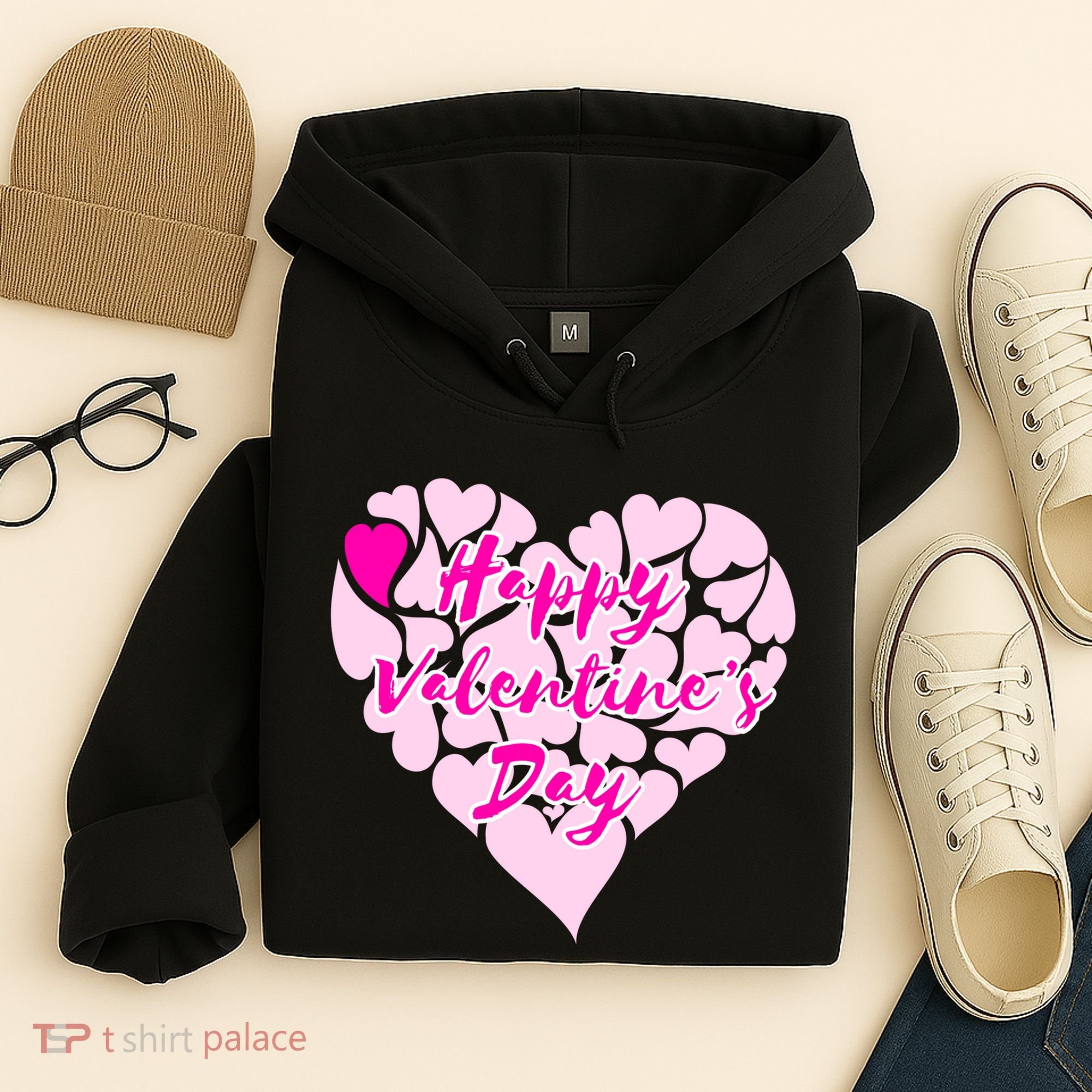 Happy Valentine's Day Heart Shape Logo Hoodie