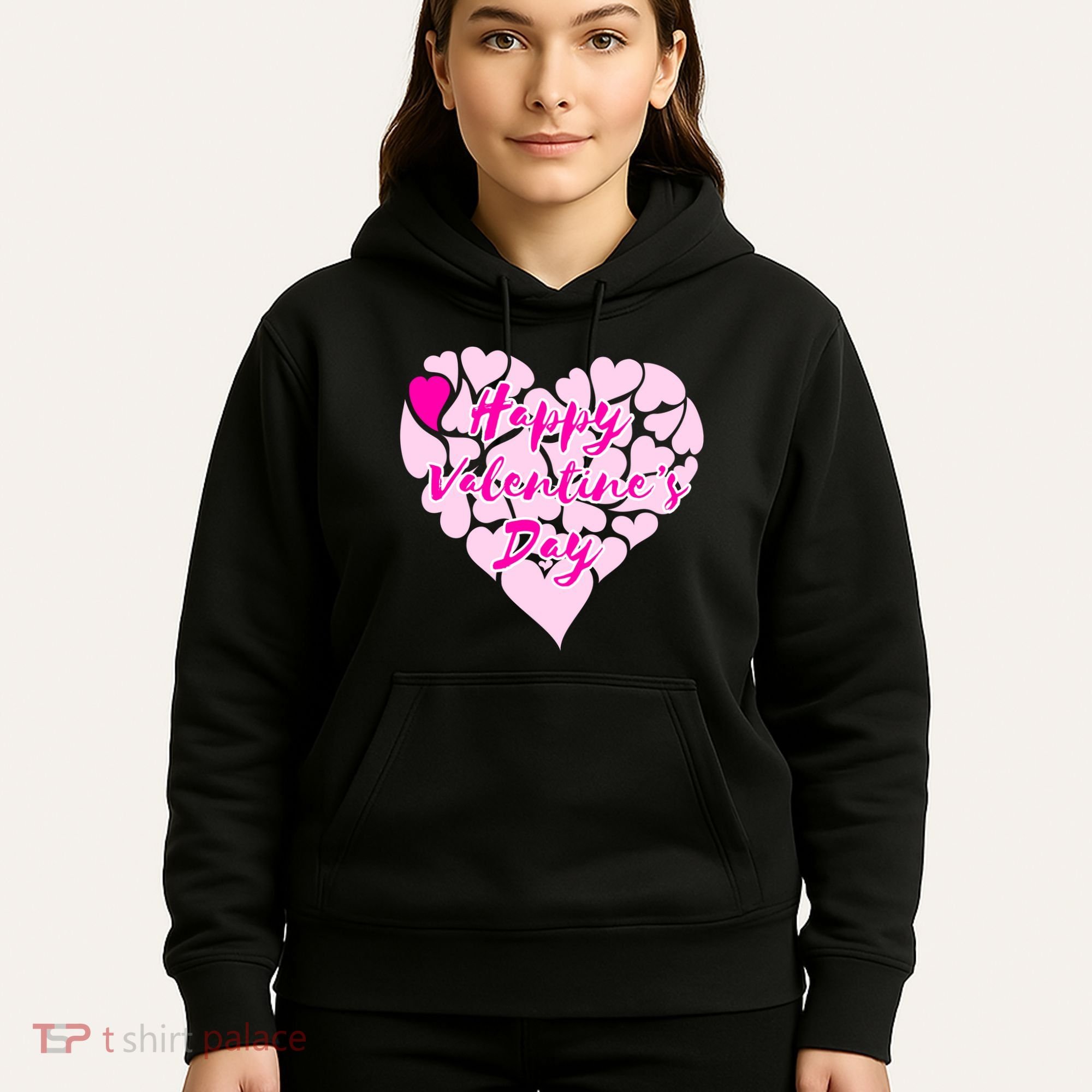 Happy Valentine's Day Heart Shape Logo Hoodie