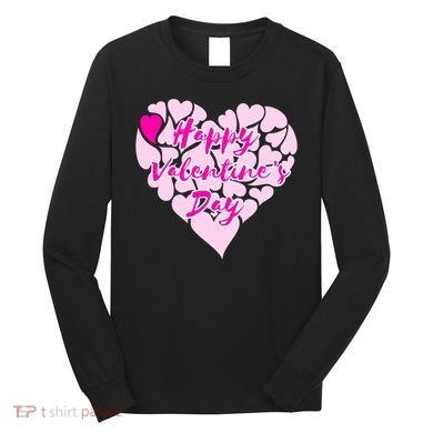 Happy Valentine's Day Heart Shape Logo Long Sleeve Shirt