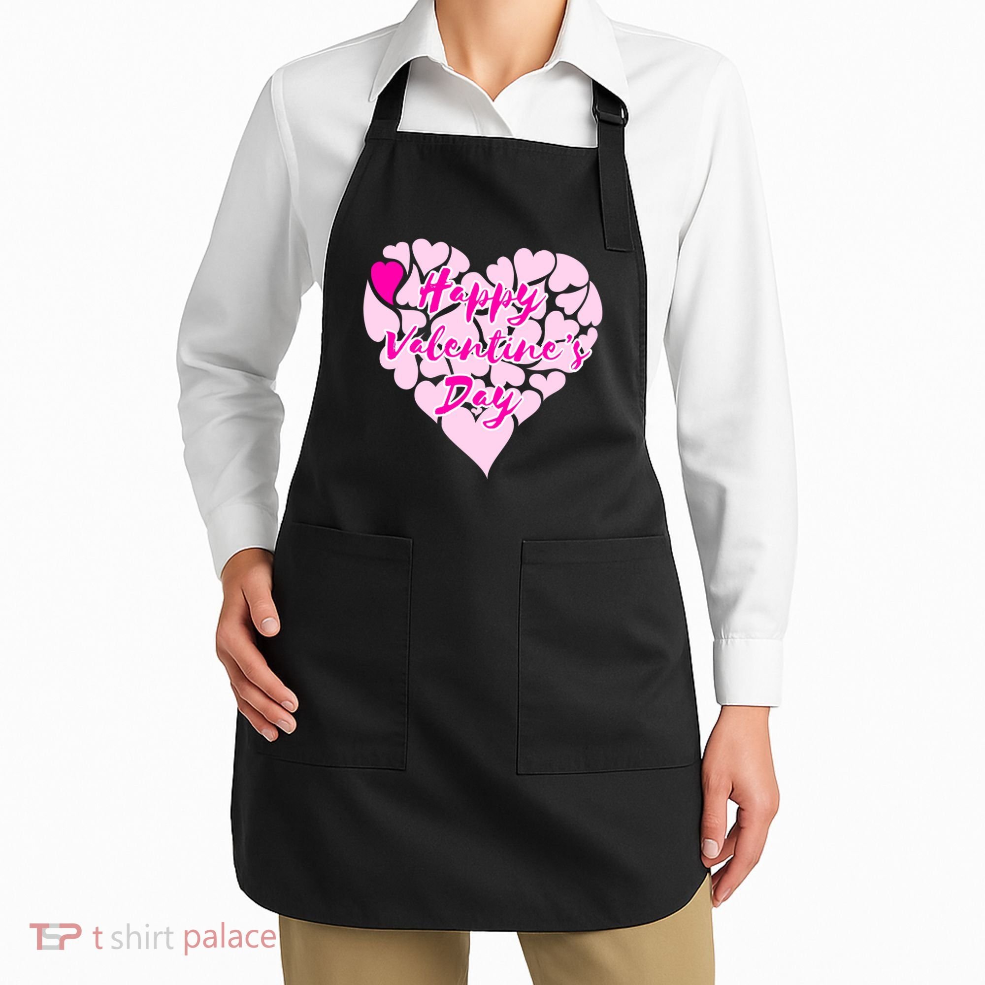 Happy Valentine's Day Heart Shape Logo Apron