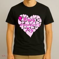 Happy Valentine's Day Heart Shape Logo T-Shirt thumb 3