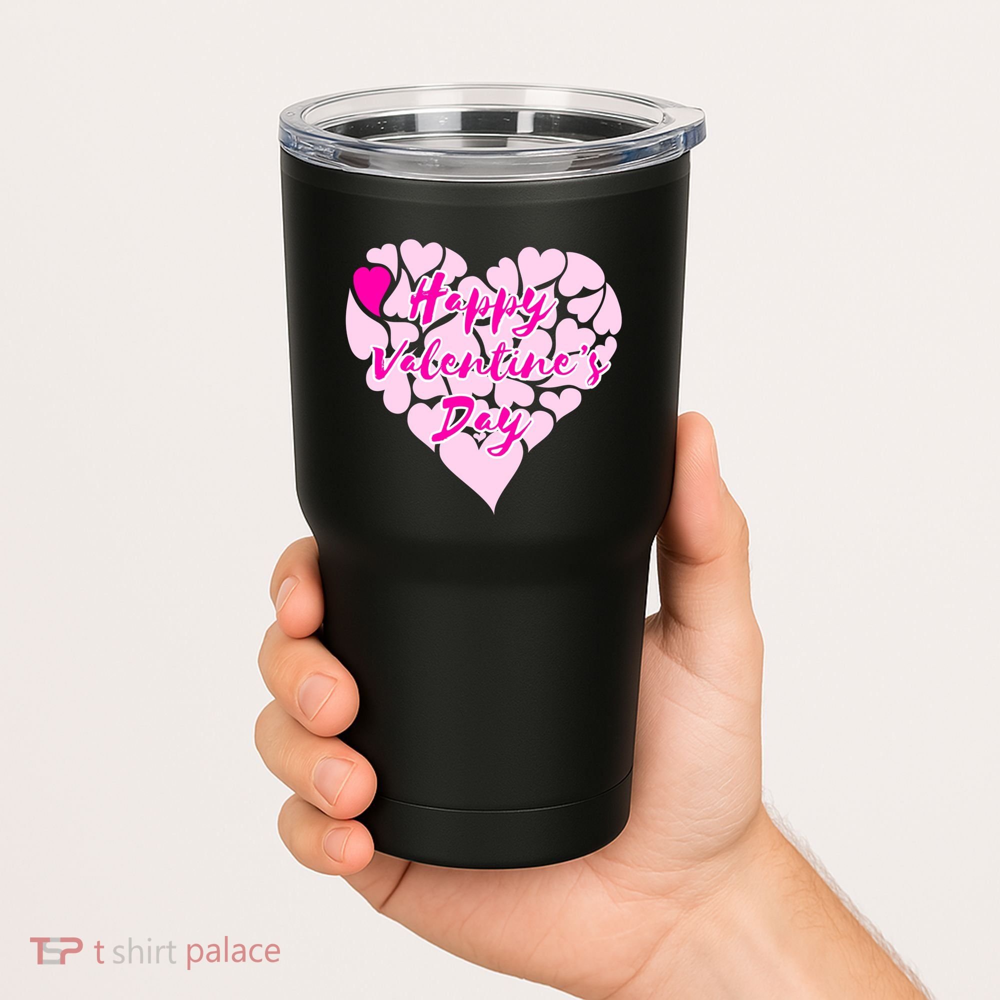 Happy Valentine's Day Heart Shape Logo Tumbler