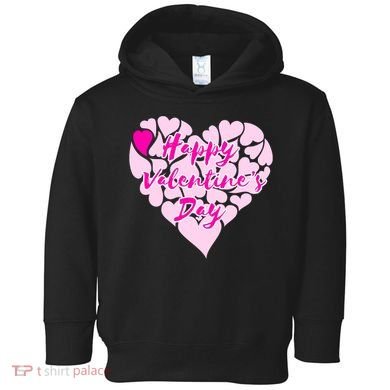 Happy Valentine's Day Heart Shape Logo Toddler Hoodie